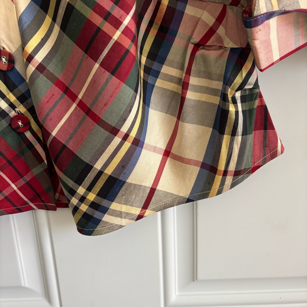 ❤️2/$15 or 3/$21❤️Coldwater Creek Plaid Silk Button-Up Blouse, Size PXL - Picture 4 of 14